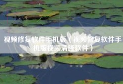 视频修复软件手机版（视频修复软件手机版视频清晰软件）